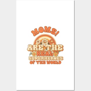 Moms funny cute sarcastic quote Retro quote gift for funny mother Vintage floral pattern Posters and Art
